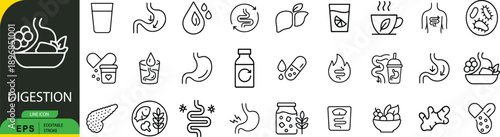 Digest eps strong icon and line graphic on dark background