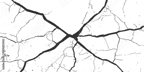 Abstract grunge texture of a broken glass surface over an old cracked concrete wall with a rough gray cement pattern