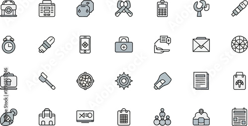 Collection of 21 line for business and business software applications computer tools