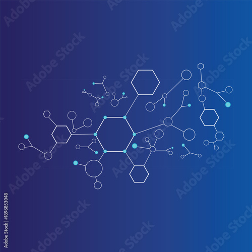 DNA Molecule Structure Background Vector Illustration, Double Helix Genetic Science Concept for Biotechnology, Medical Research and Healthcare Design