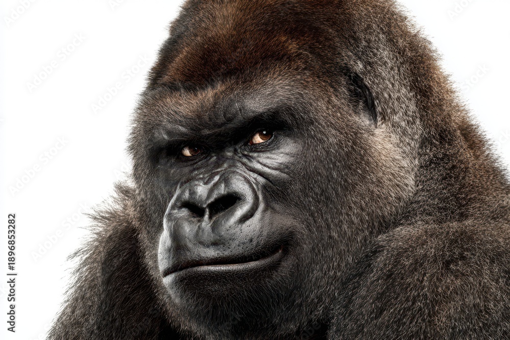 Fototapeta premium Closeup silverback gorilla portrait dramatic