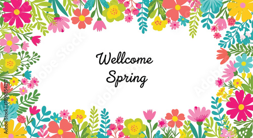 Welcome spring elegant floral decoration background