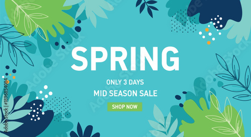 Welcome spring seasonal sale discount promotion banner