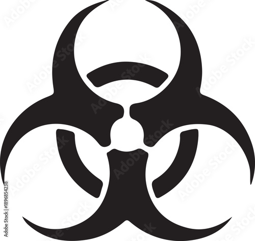 Hazardous waste icon vector in EPS format, ideal for safety signs, environmental protection, recycling, and warning design.