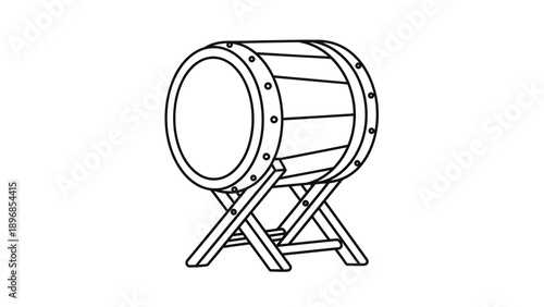 Drum on a Stand Illustration.