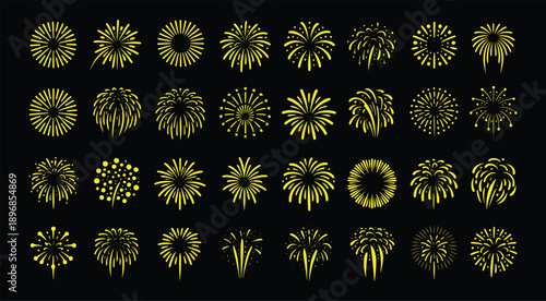 fireworks vector set