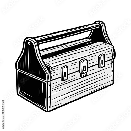 Vintage Wooden Toolbox for Handyman and DIY Projects.