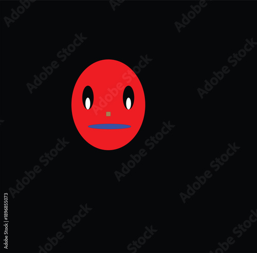 It is a minimalist cartoon like emotion conveying a angry and frustrated expression.