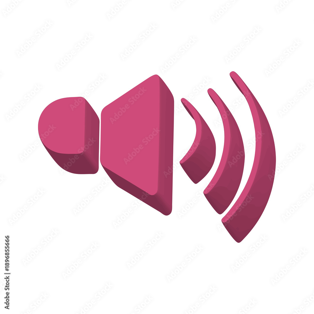 Fototapeta premium Pink Volume Sound Icon Transparent Background