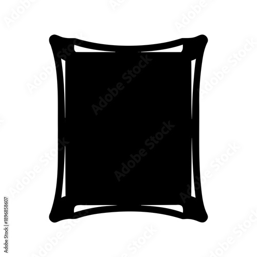 Black stylized frame with rounded corners for pictures and decoration purpose