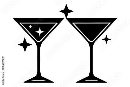 Martini icon vector, Espresso martini vector illustration, Martini glasses symbol.