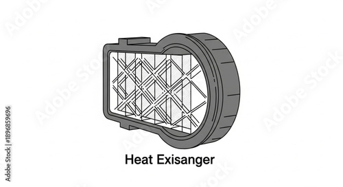 Heat Exchanger Industrial Component Diagram.