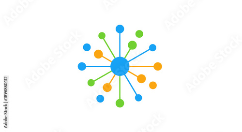 Colorful Network Diagram with Central Node.