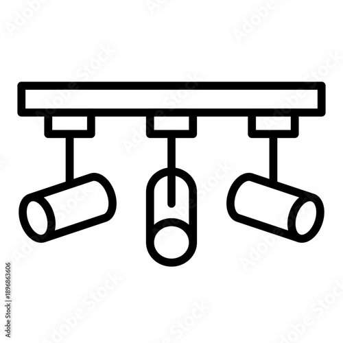 Track Lighting Spotlight Icon