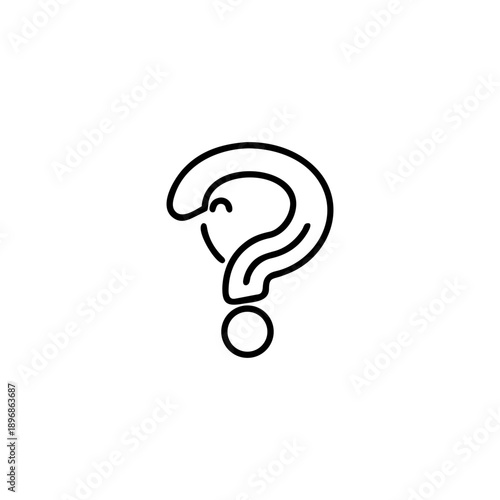 Question Mark Shape Outline Logo Representing Mystery and Prank Theme Vector illustration