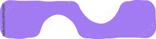 Purple organic abstract wave shape. Fluid blob form with smooth curved flow. Minimal flat design graphic element. Isolated on white background. Modern simple style. Vector illustration.