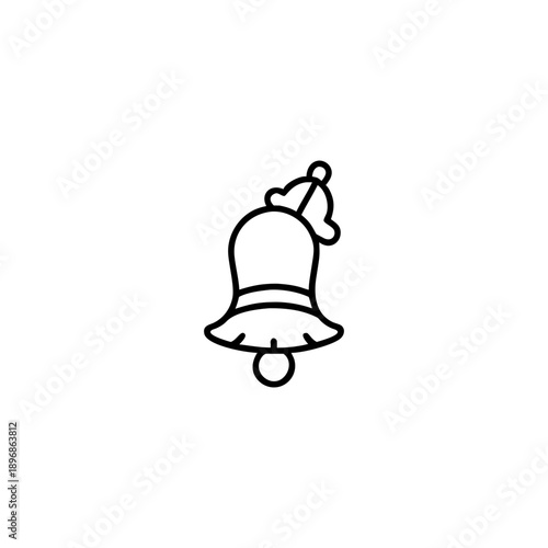 Simple outline icon showing a joker bell symbol for fun prank concepts On white Background Vector illustration