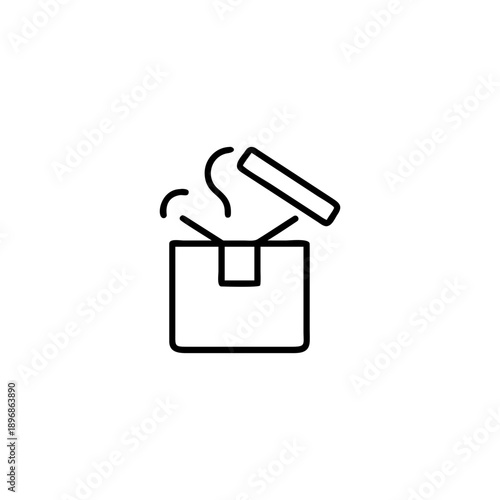 Clean outline illustration of a fake gift box prank concept art On white Background Vector illustration