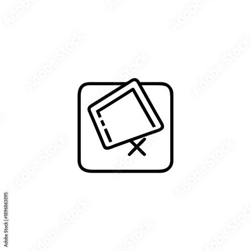 Minimal outline illustration of a fake warning sticker prank symbol On white Background Vector illustration