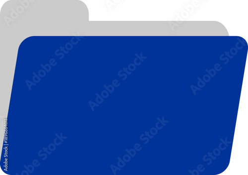 Digital Folder Icon: Clean, modern folder icon featuring a striking blue and gray color palette.