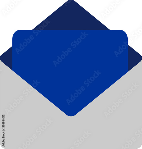 Digital Letter: An open digital envelope displaying a card, which is an ideal symbol for communication and the transmission of information in a digital setting.
