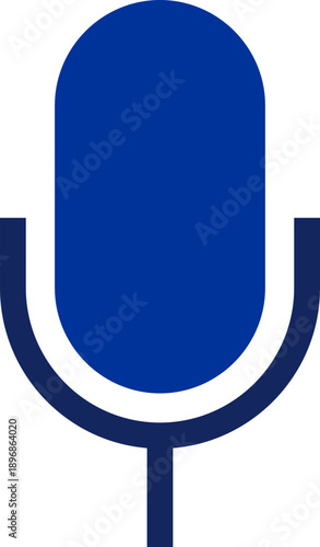 Blue Microphone Icon: A simple yet striking illustration of a classic microphone in a vibrant shade of blue, conveying clarity and professionalism.