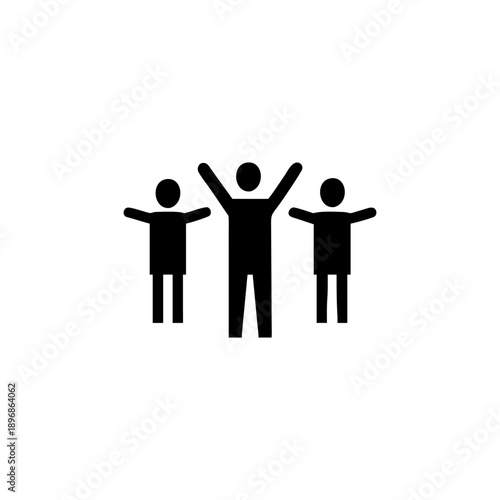 Minimal Pictogram of Open Arms Welcoming Gesture for Care and Support Vector illustration
