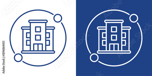 Organization Blue And White Icon Style Collection