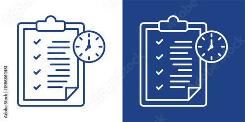 Scheduling  Blue And White Icon Style Collection