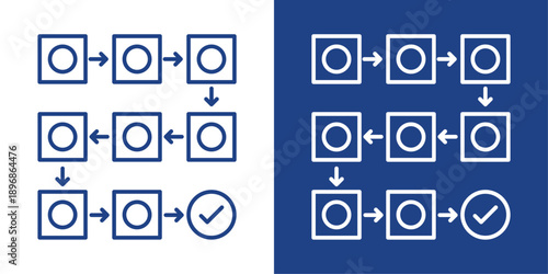 Arrangement Blue And White Icon Style Collection