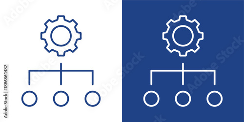 Management Blue And White Icon Style Collection