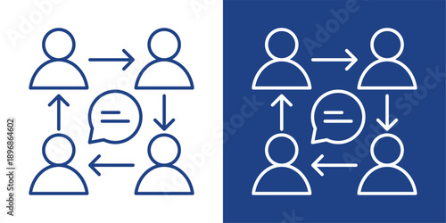 Communication Blue And White Icon Style Collection