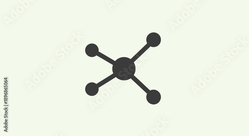 Black Molecule Structure with Central Atom.