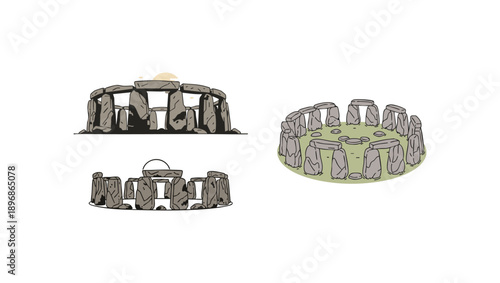 Minimalist illustration of the famous Stonehenge stone circle