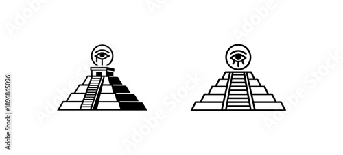 Minimalist Pyramid and Eye of Horus Line Art