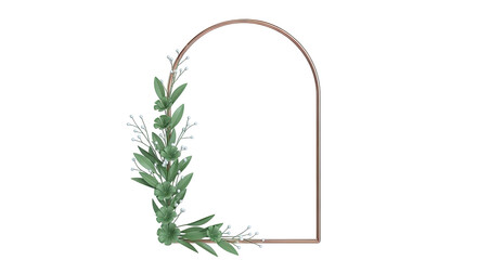 Arch Frame with Green Leaves and White Berries