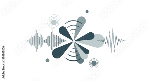 Abstract Sound Waveform Graphic Design Element.