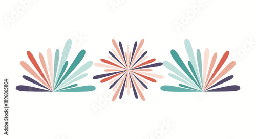 Colorful Abstract Fan Shapes Illustration.