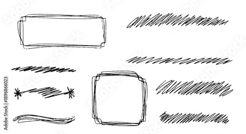 Hand Drawn Shapes and Lines Illustration.