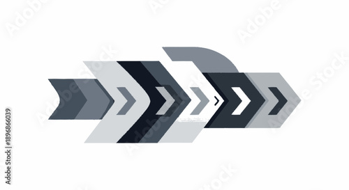 Gray Arrows Pointing Right in Sequence.