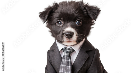 Business-savvy pup: A charming puppy in a tailored suit, embodying professionalism and approachability. A delightful representation of business concepts in an unconventional way.