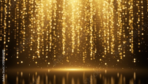 Golden Radiance: An ethereal display of golden lights cascading downwards, creating an atmosphere of luxury and elegance, and a sense of wonder.