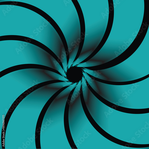 Blue and black spiral waves abstract background