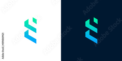 Vibrant and dynamic abstract letter E logo design, featuring a modern geometric gradient suitable for technology startups, innovative digital businesses, or corporate branding initiatives