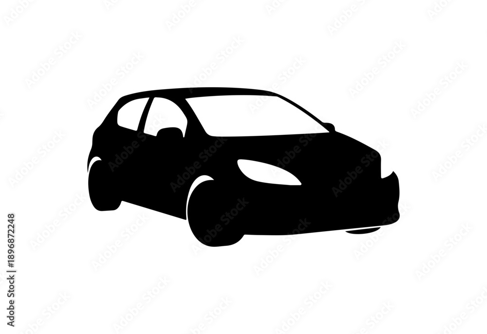 Fototapeta premium Minimalist Black Car Silhouette Vector Illustration