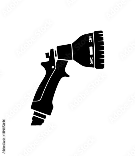 Black Pressure Washer Nozzle Silhouette Vector Illustration