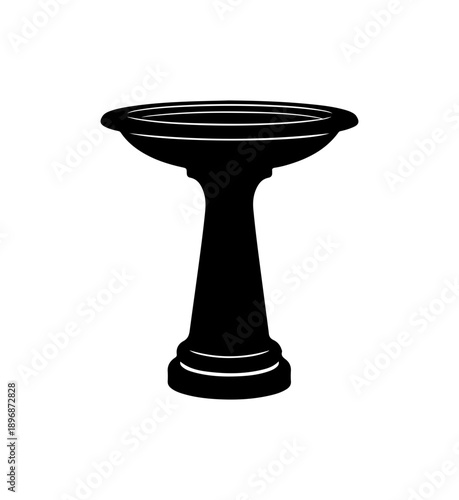 Minimalist Black Silhouette Vessel or Cup Vector Illustration