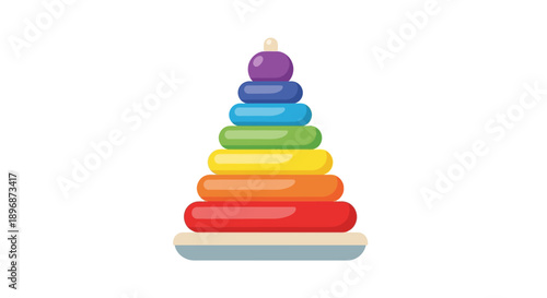 Colorful Wooden Rainbow Stacking Toy Blocks.