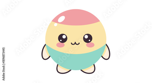 Cute Cartoon Character with Facial Expression.