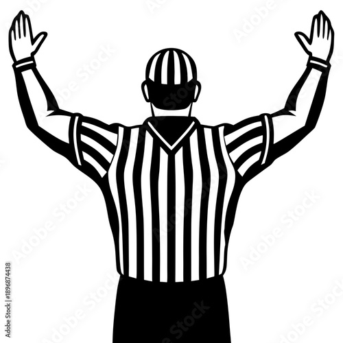 American Football Referee Touchdown Silhouette Vector – Sports Official Hand Signal Icon